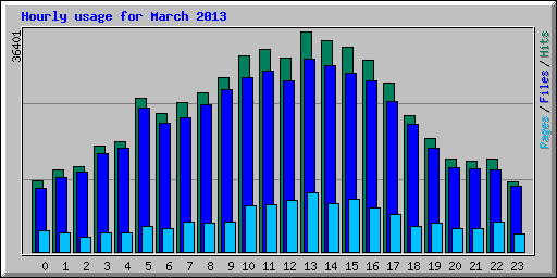 Hourly usage for March 2013
